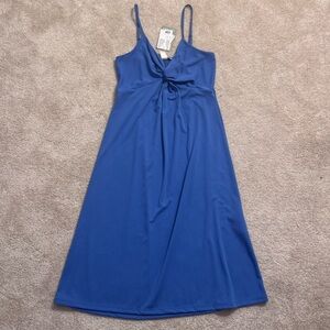 H&M Twist Detail Blue Midi Dress Size S
